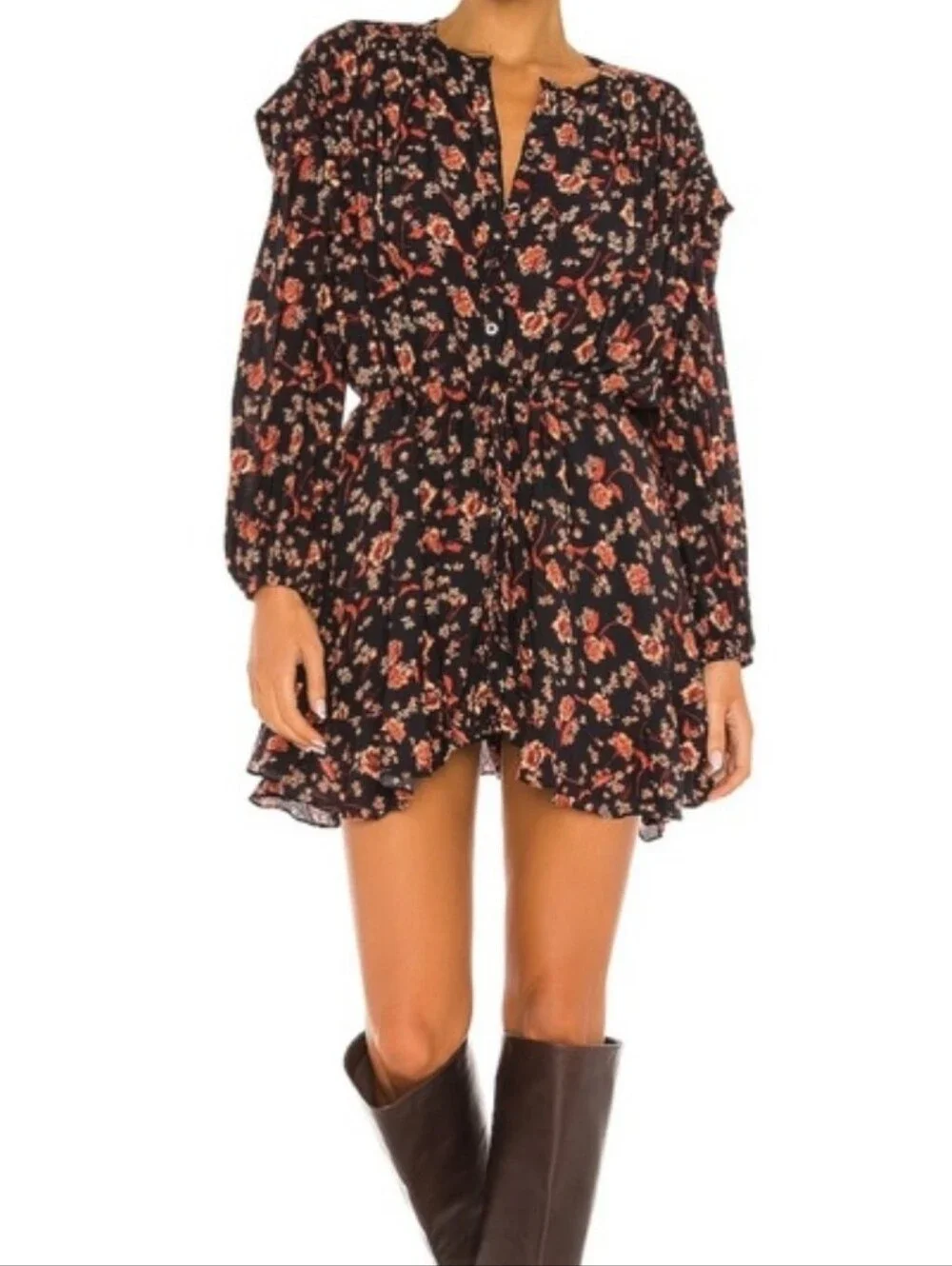 Free People Flower Fields Mini Dress in Dark Combo